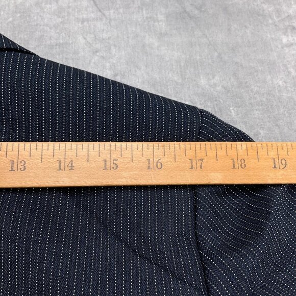 Le Suit Collections Blazer Women 16 Navy Blue Pinstripe Peak Retro Classic NWT - Picture 7 of 12